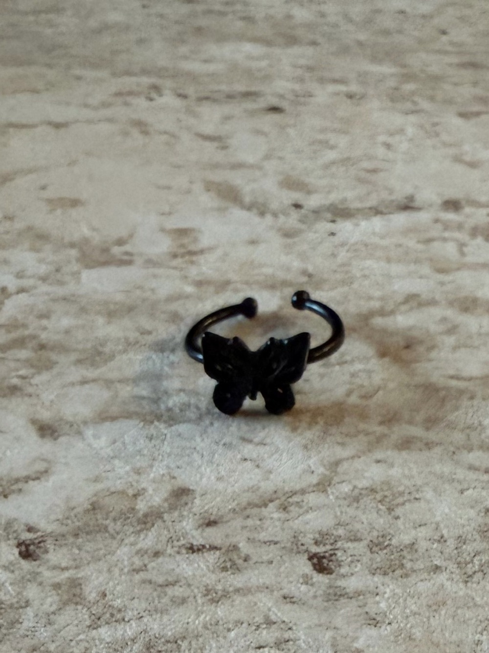 Black Butterfly Adjustable Ring for Women